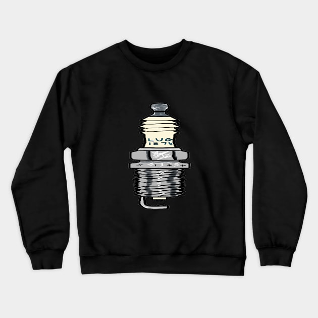 Spark Plug Mechanic Crewneck Sweatshirt by Mark Ewbie